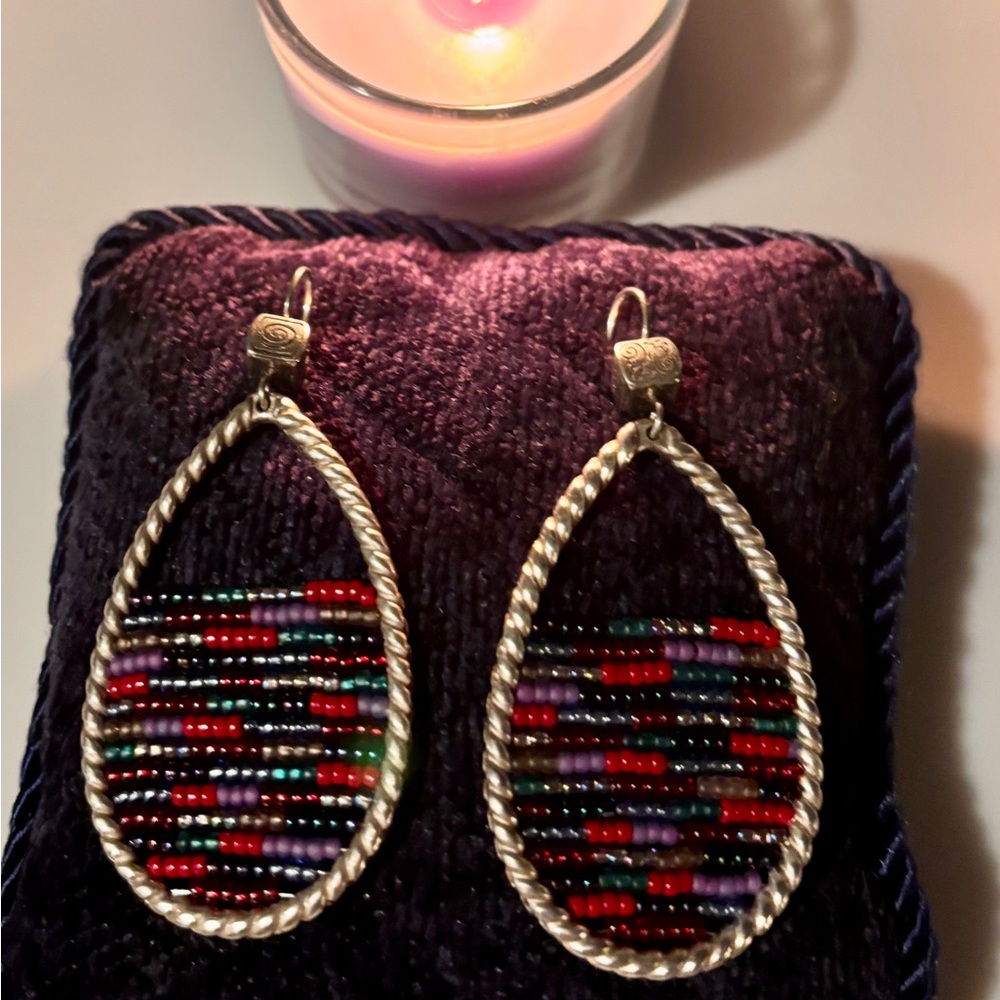 Brighton Multicolor Beaded Teardrop Earrings